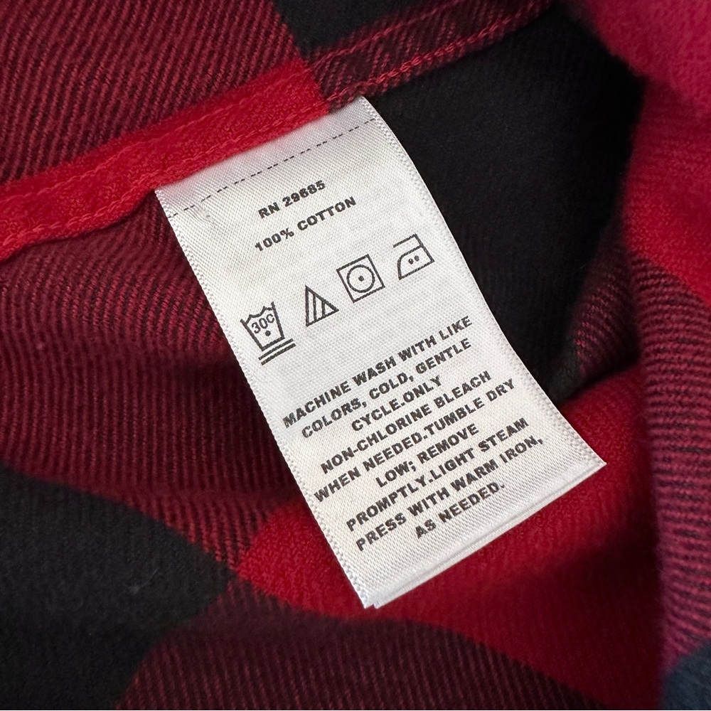 NWOT Pendleton Madison Cotton Flannel Shirt, Red/Black Buffalo Check, X-Small - Picture 11 of 14